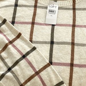 Beautiful Loft plaid lightweight sweater